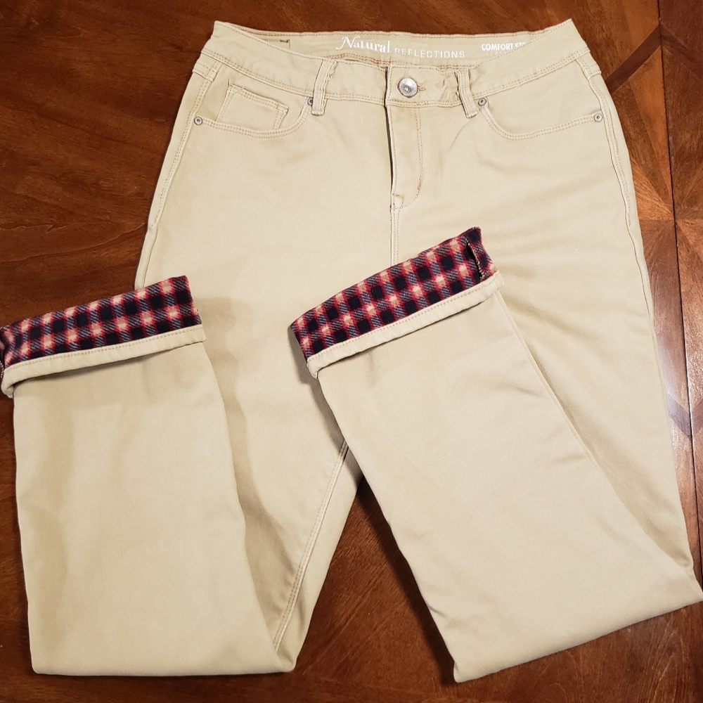 Womens Natural Reflections Fleece Lined Jeans/Khakis